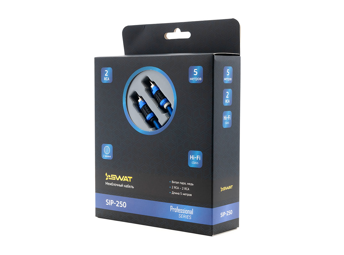 Межблочный кабель SWAT SIP-250, 2RCA-2RCA, 5 метров
Межблочный кабель SWAT SIP-250, 2RCA-2RCA, 5 метров