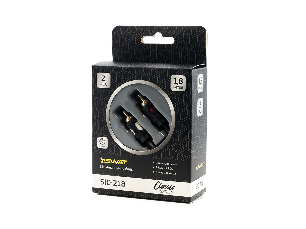 Межблочный кабель SWAT SIC-218 2RCA-2RCA, 1.8 метра
Межблочный кабель SWAT SIC-218 2RCA-2RCA, 1.8 метра
