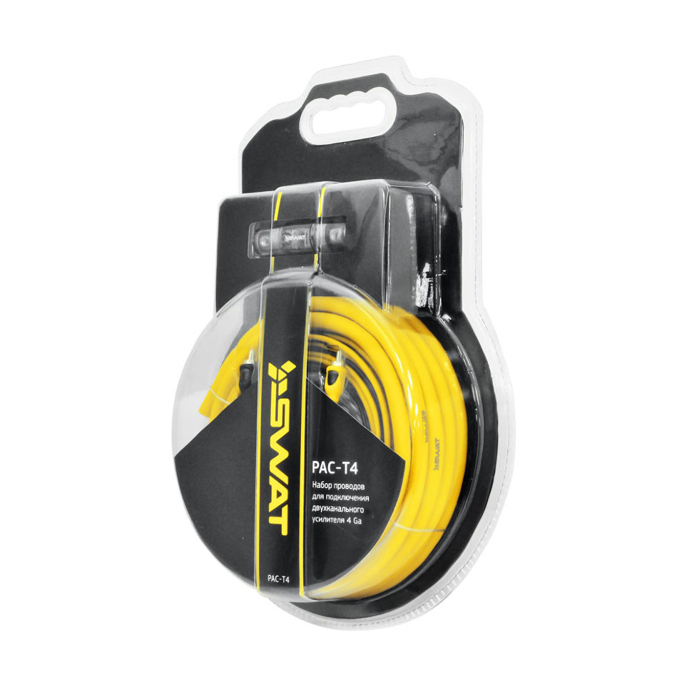 Установочный комплект проводов для усилителя Swat PAC-T4
Установочный комплект проводов для усилителя Swat PAC-T4