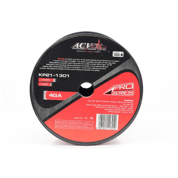 Силовой кабель красный ACV KP21-1301 4AWG (50m)
Силовой кабель красный ACV KP21-1301 4AWG (50m)