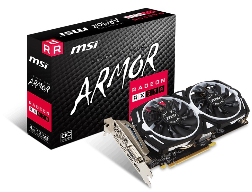 Видеокарта MSI RX 570 4096Mb (RX 570 ARMOR 4G OC
Видеокарта MSI RX 570 4096Mb (RX 570 ARMOR 4G OC