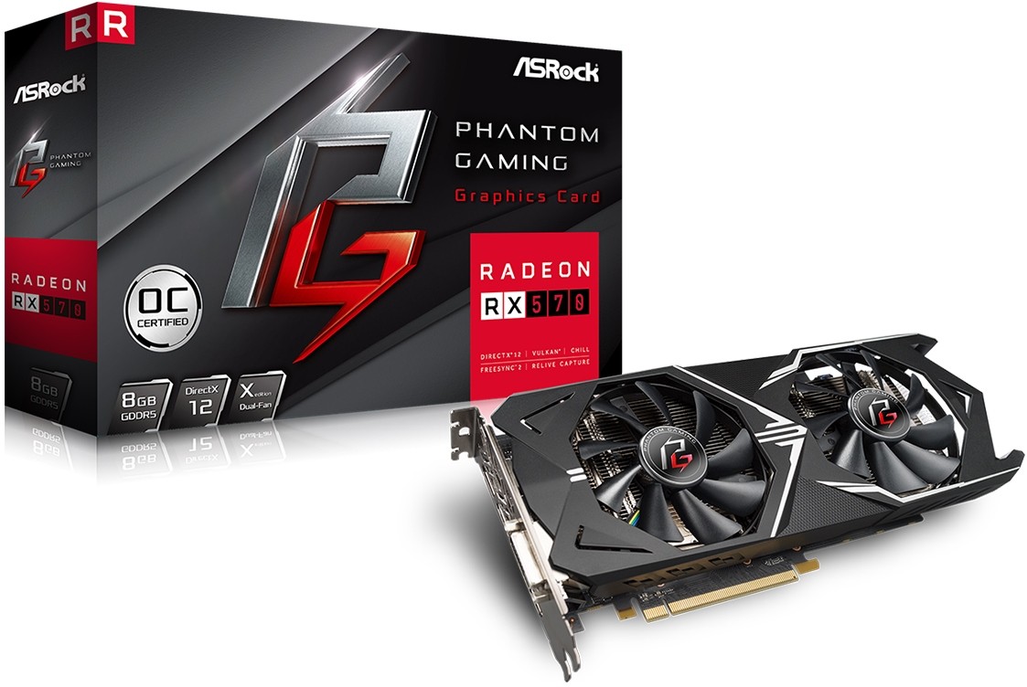 Видеокарта ASRock Phantom Gaming D RX570 8192Mb (PG D RADEON RX570 8G OC
Видеокарта ASRock Phantom Gaming D RX570 8192Mb (PG D RADEON RX570 8G OC