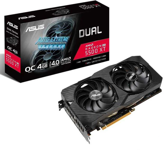Видеокарта Asus RX 5500XT 4096Mb (DUAL-RX5500XT-O4G-EVO
Видеокарта Asus RX 5500XT 4096Mb (DUAL-RX5500XT-O4G-EVO