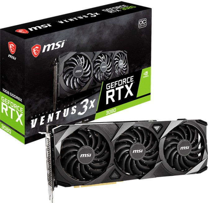 Видеокарта MSI RTX3080 VENTUS 3X 10G OC (RTX 3080 VENTUS 3X 10G OC
Видеокарта MSI RTX3080 VENTUS 3X 10G OC (RTX 3080 VENTUS 3X 10G OC