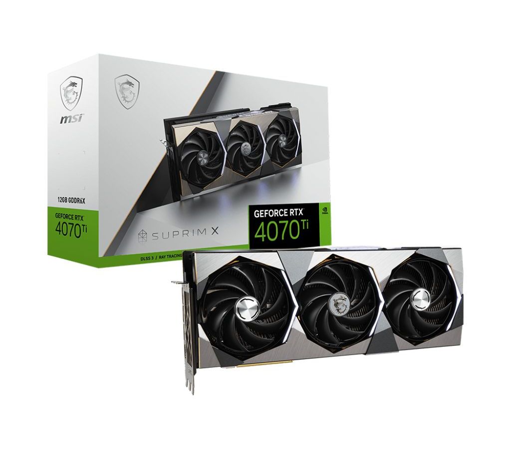 Видеокарта MSI GeForce RTX 4070 Ti SUPRIM X 12G
Видеокарта MSI GeForce RTX 4070 Ti SUPRIM X 12G