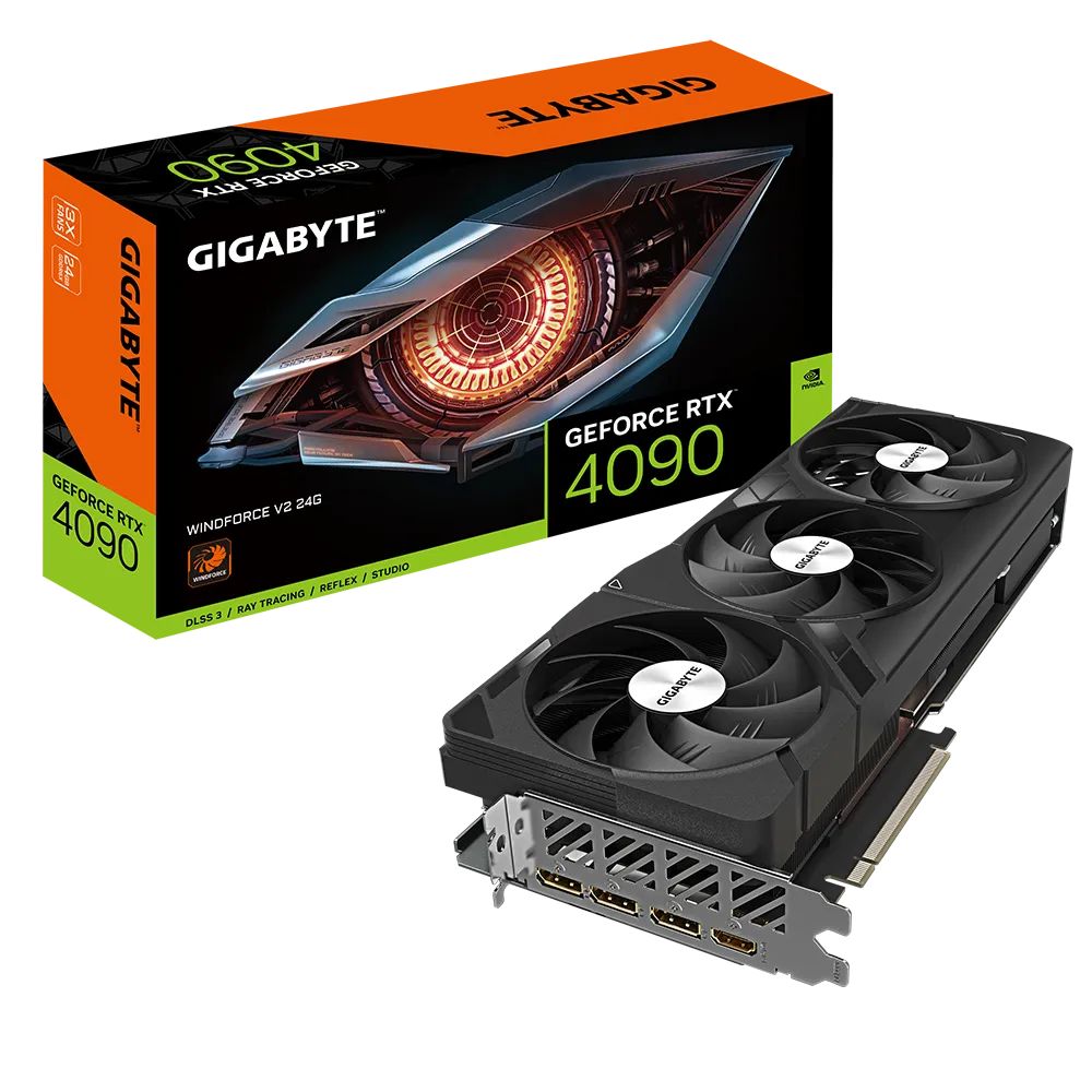 Видеокарта Gigabyte RTX4090 WINDFORCE V2 24GB (GV-N4090WF3V2-24GD)
Видеокарта Gigabyte RTX4090 WINDFORCE V2 24GB (GV-N4090WF3V2-24GD)