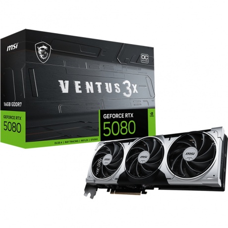 Видеокарта MSI RTX5080 VENTUS 3X OC PLUS 16GB GDDR7 256bit 3xDP HDMI 3FAN RTL
Видеокарта MSI RTX5080 VENTUS 3X OC PLUS 16GB GDDR7 256bit 3xDP HDMI 3FAN RTL