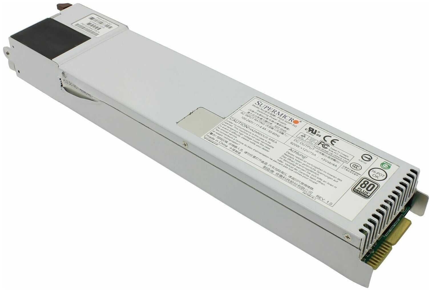 Блок питания Supermicro 920W PWS-920P-SQ
Блок питания Supermicro 920W PWS-920P-SQ