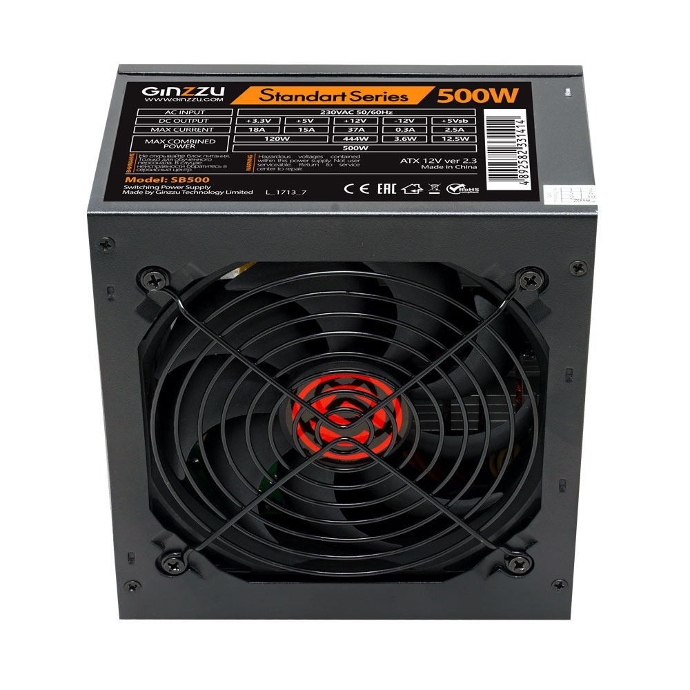 Блок питания Ginzzu 500W SB500
Блок питания Ginzzu 500W SB500