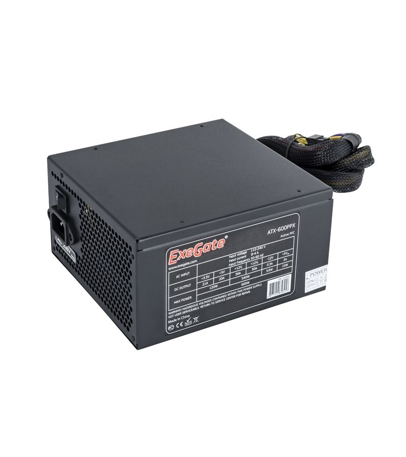 Блок питания ExeGate 600PPX 600W (EX221642RUS-S)
Блок питания ExeGate 600PPX 600W (EX221642RUS-S)