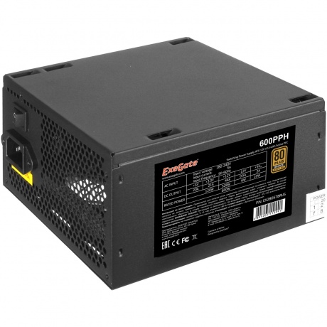 Блок питания ExeGate 600PPH-S 600W 80 Plus Bronze (EX280578RUS-S)
Блок питания ExeGate 600PPH-S 600W 80 Plus Bronze (EX280578RUS-S)