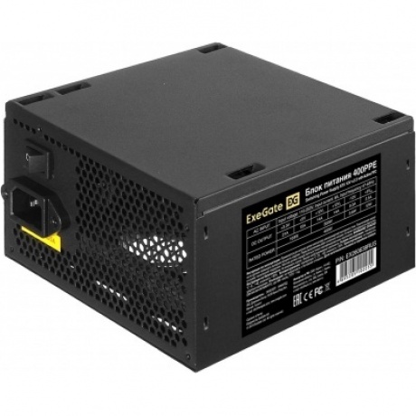 Блок питания ExeGate 400W 400PPE black (EX260638RUS-PC)
Блок питания ExeGate 400W 400PPE black (EX260638RUS-PC)