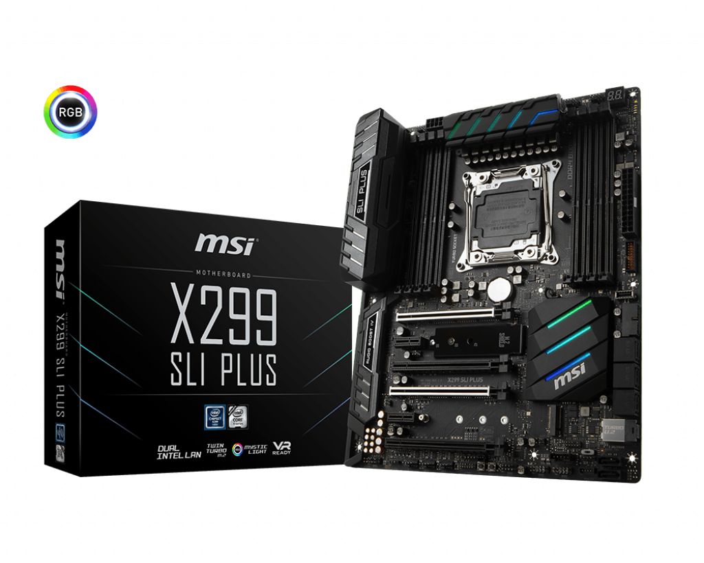 Материнская плата MSI X299 SLI PLUS
Материнская плата MSI X299 SLI PLUS