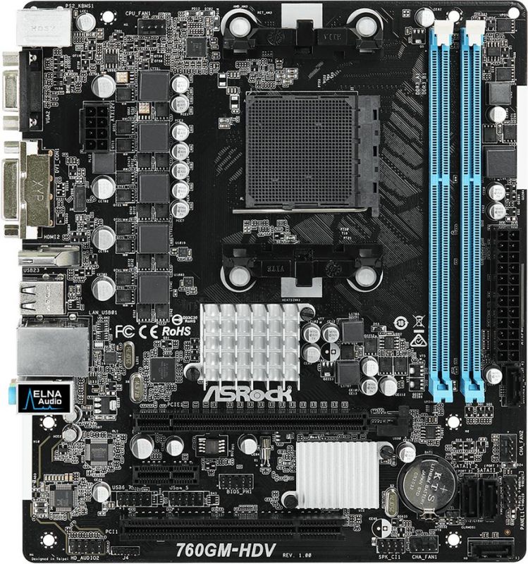 Материнская плата Asrock 760GM-HDV
Материнская плата Asrock 760GM-HDV