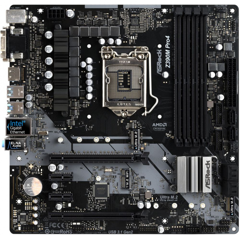Материнская плата Asrock Z390M PRO4
Материнская плата Asrock Z390M PRO4