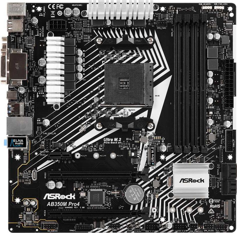 Материнская плата Asrock AB350M PRO4 R2.0
Материнская плата Asrock AB350M PRO4 R2.0