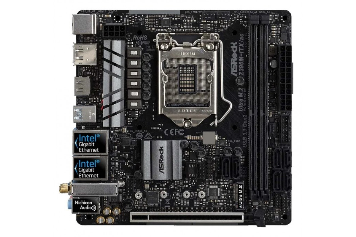 Материнская плата Asrock Z390M-ITX/AC
Материнская плата Asrock Z390M-ITX/AC