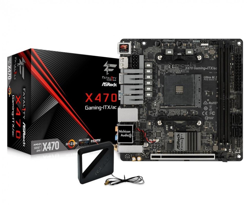 Материнская плата Asrock X470 GAMING-ITX/AC
Материнская плата Asrock X470 GAMING-ITX/AC