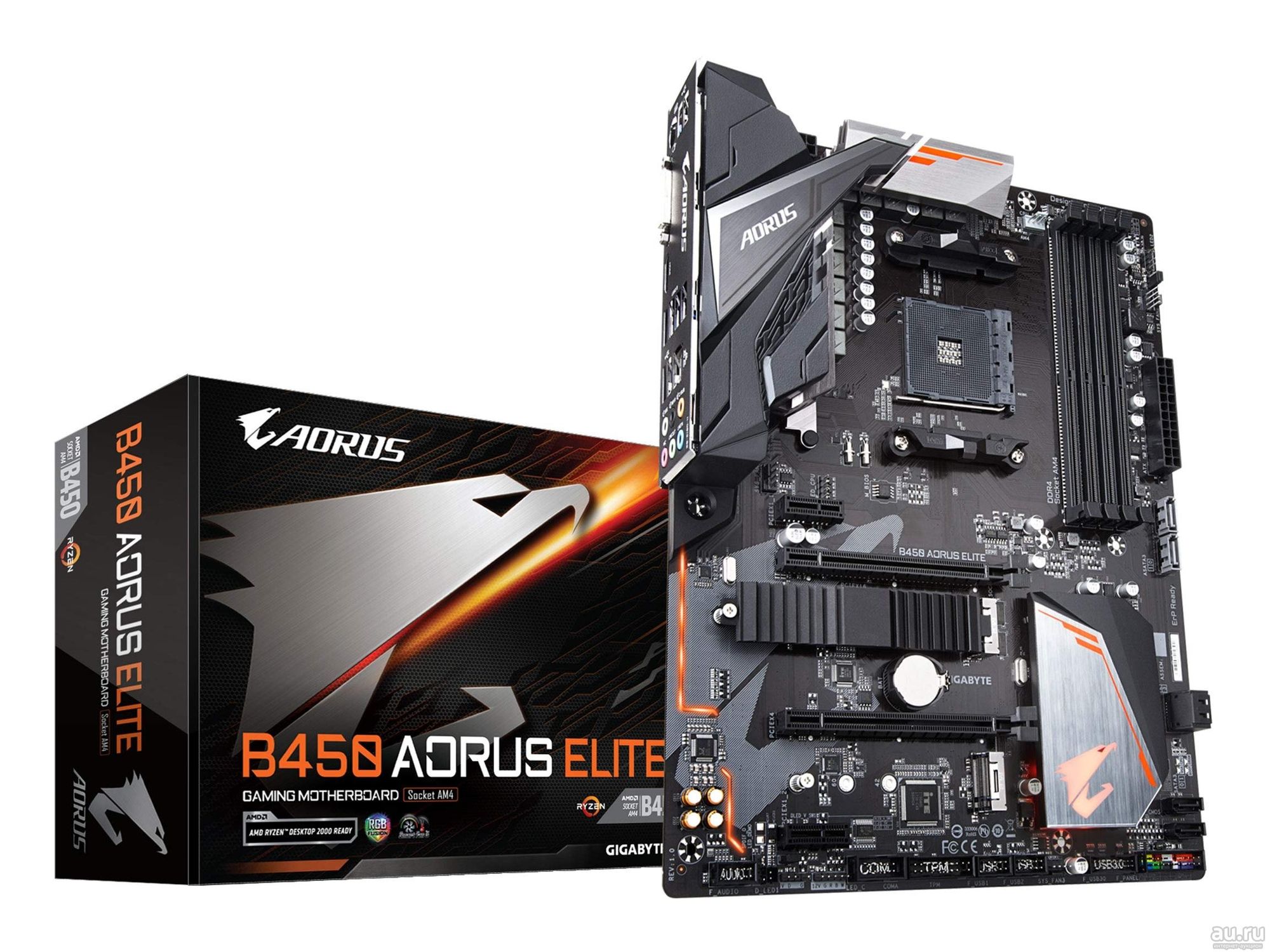 Материнская плата Gigabyte B450 AORUS ELITE
Материнская плата Gigabyte B450 AORUS ELITE