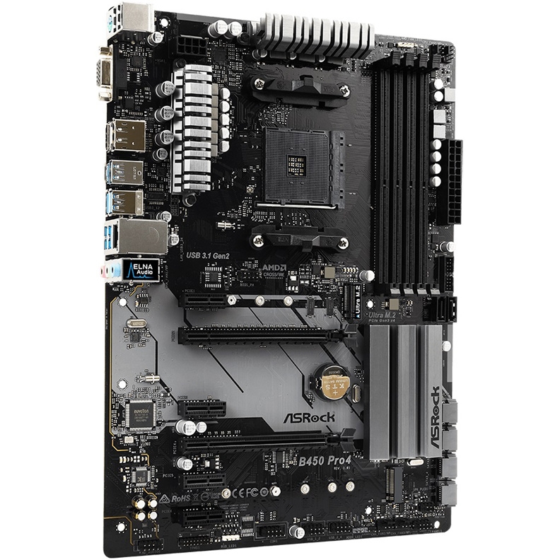 Материнская плата Asrock B450 Pro4
Материнская плата Asrock B450 Pro4
