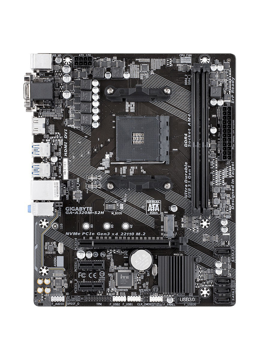 Материнская плата Gigabyte GA-A320M-S2H V1.1
Материнская плата Gigabyte GA-A320M-S2H V1.1