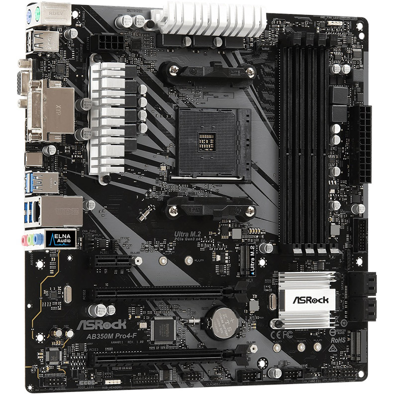 Материнская плата Asrock AB350M PRO4-F
Материнская плата Asrock AB350M PRO4-F