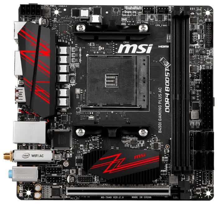 Материнская плата MSI B450I GAMING PLUS AC
Материнская плата MSI B450I GAMING PLUS AC