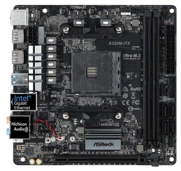 Материнская плата Asrock A320M-ITX Socket AM4
Материнская плата Asrock A320M-ITX Socket AM4