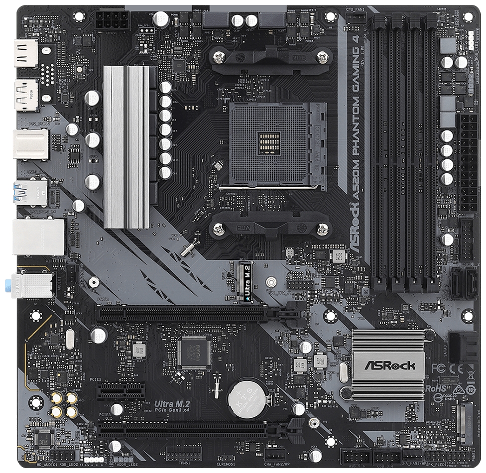 Материнская плата Asrock A520M PHANTOM GAMING 4 Socket AM4
Материнская плата Asrock A520M PHANTOM GAMING 4 Socket AM4