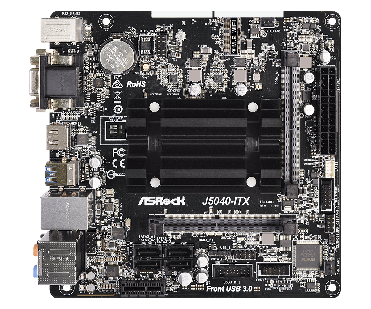 Материнская плата Asrock J5040-ITX
Материнская плата Asrock J5040-ITX