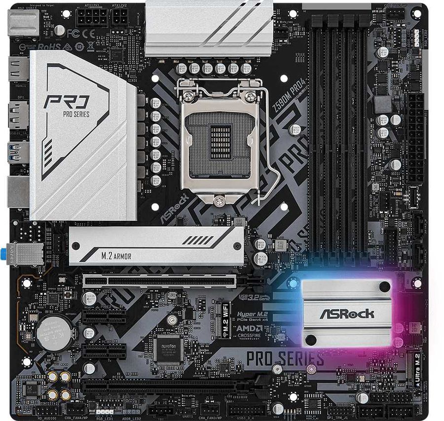 Материнская плата Asrock Z590M PRO4 Socket LGA1200
Материнская плата Asrock Z590M PRO4 Socket LGA1200