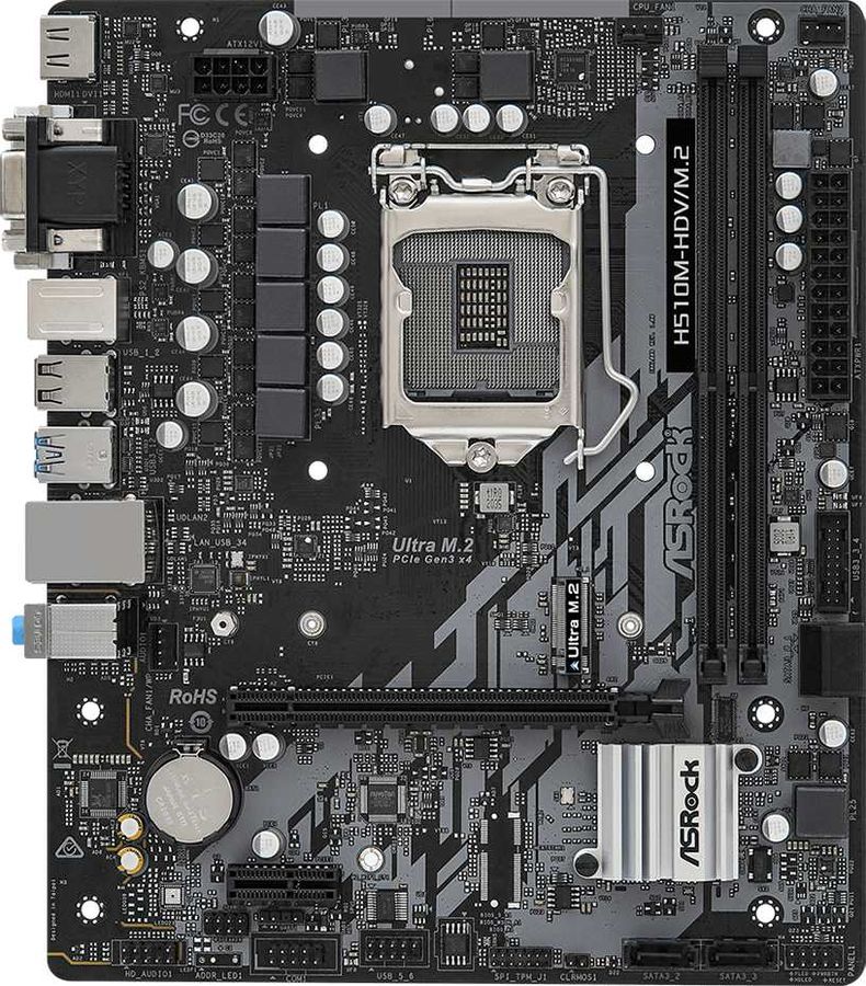Материнская плата Asrock H510M-HDV/M.2 Socket LGA1200
Материнская плата Asrock H510M-HDV/M.2 Socket LGA1200