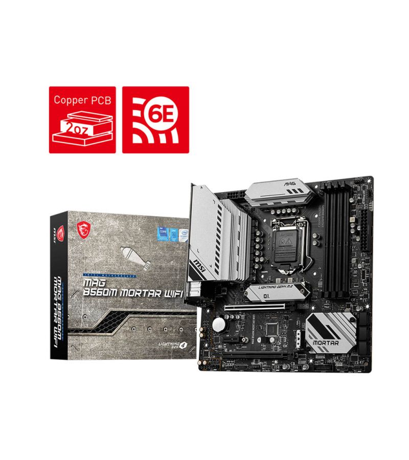 Материнская плата MSI MAG B560M MORTAR WIFI Socket LGA1200
Материнская плата MSI MAG B560M MORTAR WIFI Socket LGA1200