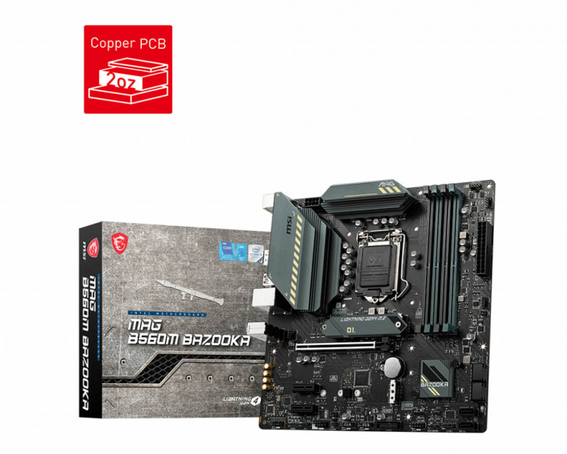 Материнская плата MSI MAG B560M BAZOOKA Socket LGA1200
Материнская плата MSI MAG B560M BAZOOKA Socket LGA1200