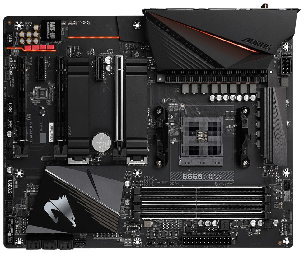 Материнская плата Gigabyte SAM4 ATX B550 AORUS PRO AX
Материнская плата Gigabyte SAM4 ATX B550 AORUS PRO AX