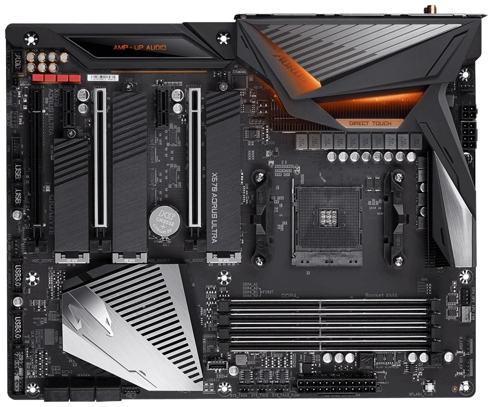 Материнская плата Gigabyte AMD SAM4 ATX X570 AORUS ULTRA V1.2
Материнская плата Gigabyte AMD SAM4 ATX X570 AORUS ULTRA V1.2