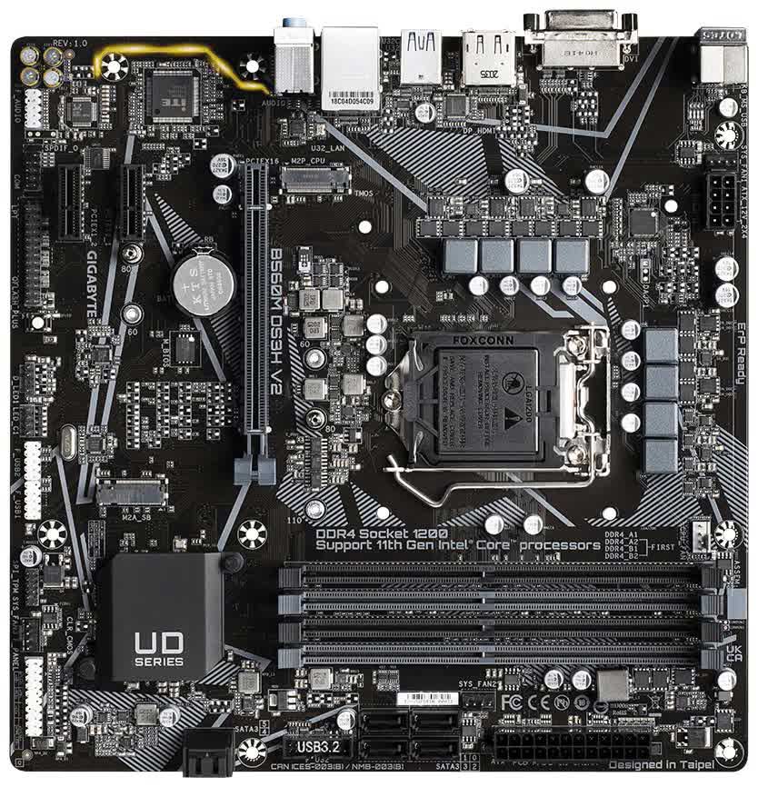 Материнская плата Gigabyte B560 S1200 MATX B560M DS3H V2
Материнская плата Gigabyte B560 S1200 MATX B560M DS3H V2