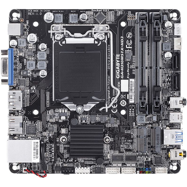 Материнская плата Gigabyte H310MSTX-HD3
Материнская плата Gigabyte H310MSTX-HD3