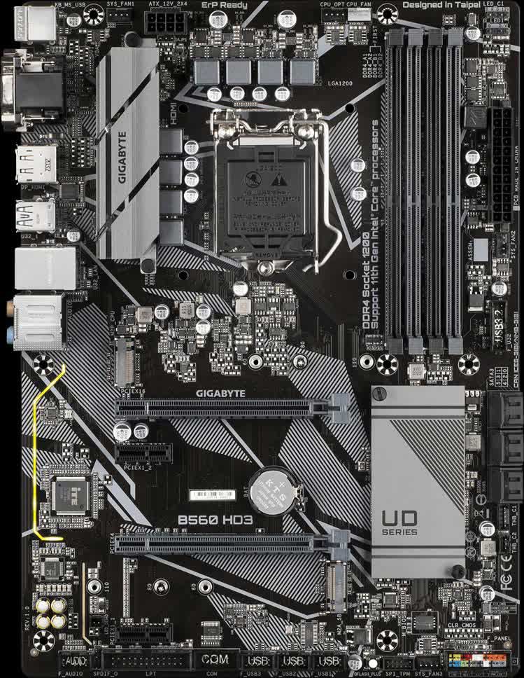 Материнская плата Gigabyte B560 S1200 ATX B560 HD3 1.1
Материнская плата Gigabyte B560 S1200 ATX B560 HD3 1.1