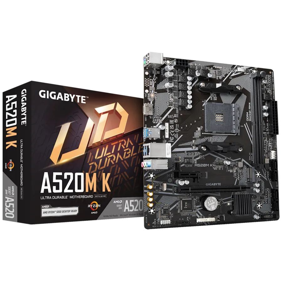 Материнская плата Gigabyte A520M K Soc-AM4
Материнская плата Gigabyte A520M K Soc-AM4