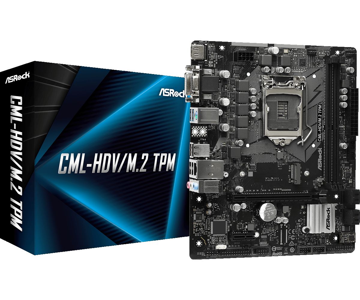Материнская плата Asrock CML-HDV/M.2 TPM Soc-1200
Материнская плата Asrock CML-HDV/M.2 TPM Soc-1200
