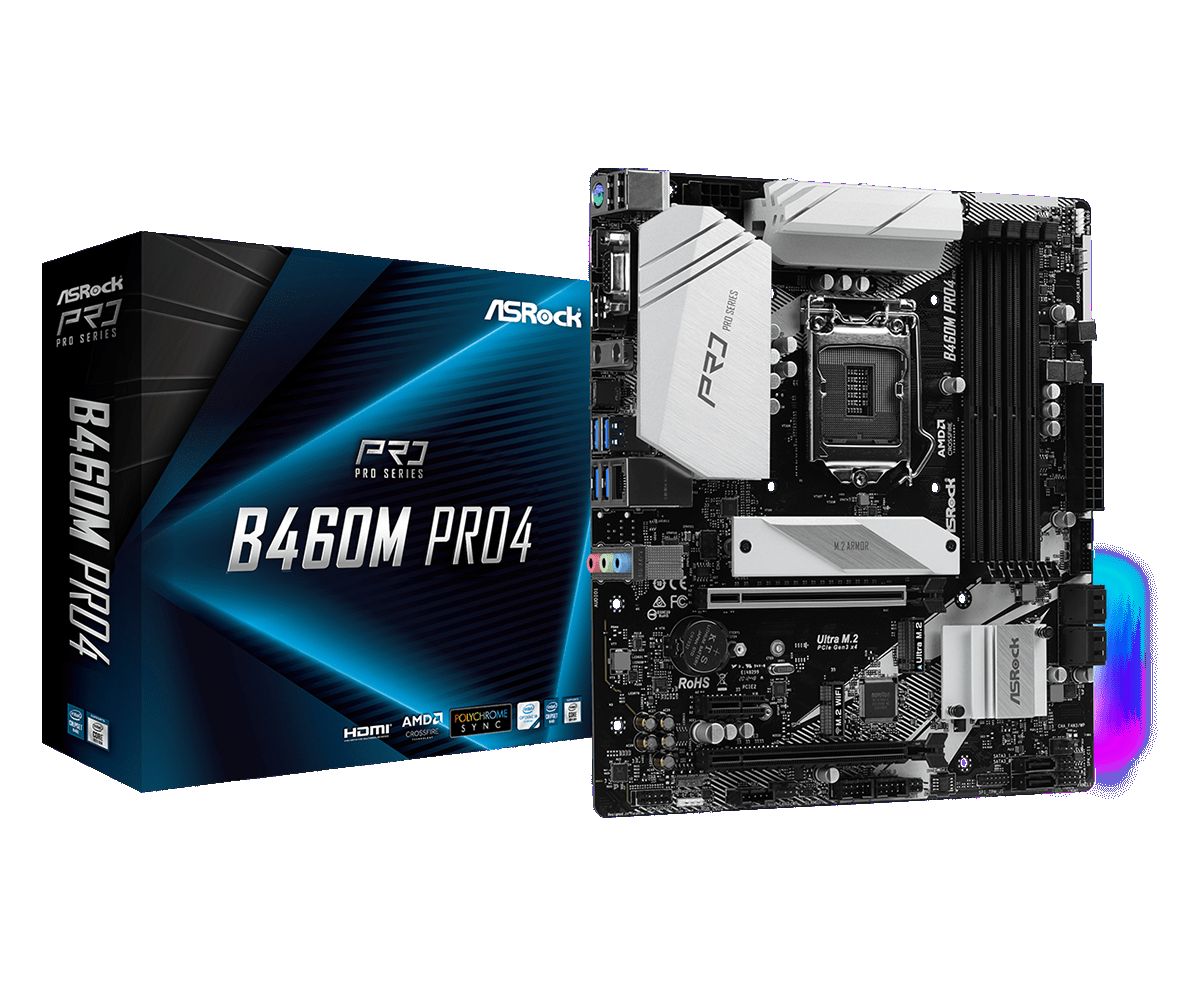 Материнская плата Asrock B460M PRO4 OEM
Материнская плата Asrock B460M PRO4 OEM