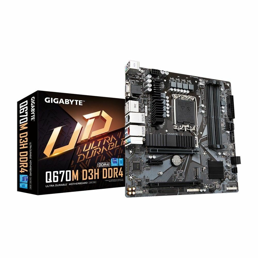 Материнская плата Gigabyte Q670M D3H DDR4
Материнская плата Gigabyte Q670M D3H DDR4