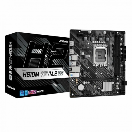 Материнская плата Asrock H610M-H2/M.2 D5, Socket 1700, 2xDDR5-4800
Материнская плата Asrock H610M-H2/M.2 D5, Socket 1700, 2xDDR5-4800