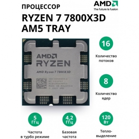 Процессор AMD Ryzen 7 7800X3D AM5 tray (100-000000910)
Процессор AMD Ryzen 7 7800X3D AM5 tray (100-000000910)