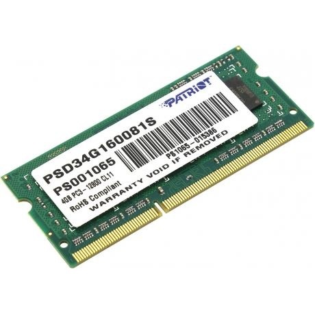 Память SO-DIMM DDR3 Patriot 4Gb 1600MHz (PSD34G160081S)
Память SO-DIMM DDR3 Patriot 4Gb 1600MHz (PSD34G160081S)