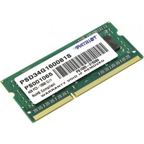 Память SO-DIMM DDR3 Patriot 4Gb 1600MHz (PSD34G160081S)
Память SO-DIMM DDR3 Patriot 4Gb 1600MHz (PSD34G160081S)