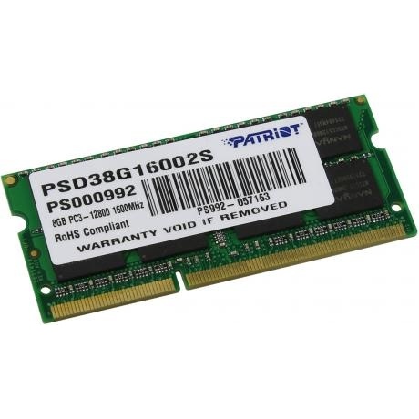 Память SO-DIMM DDR3 Patriot 8Gb 1600MHz (PSD38G16002S)
Память SO-DIMM DDR3 Patriot 8Gb 1600MHz (PSD38G16002S)