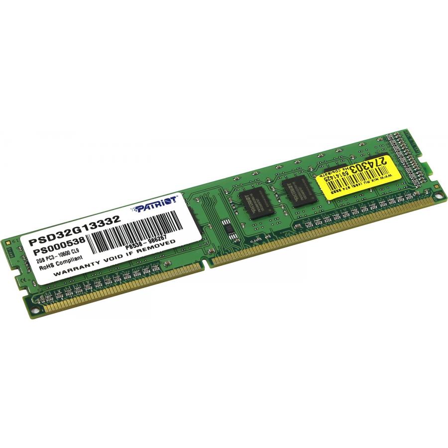 Память оперативная DDR3 Patriot 2Gb 1333MHz (PSD32G13332)
Память оперативная DDR3 Patriot 2Gb 1333MHz (PSD32G13332)