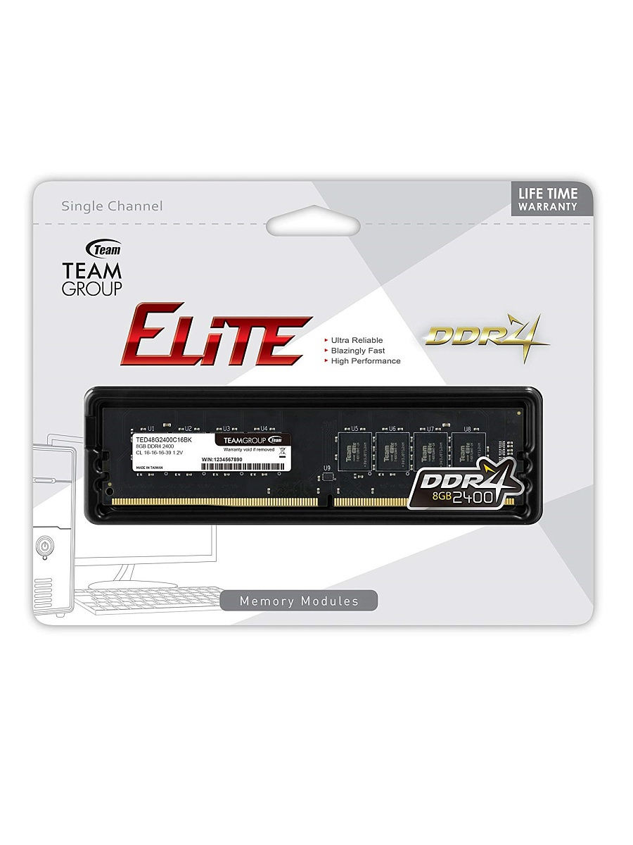 Память оперативная DDR4 Team Group 8Gb 2400MHz (TED48G2400C1601
Память оперативная DDR4 Team Group 8Gb 2400MHz (TED48G2400C1601